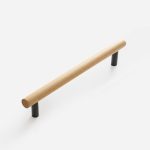 Beech Wood and Matte Brass Door Pull - Architectural Hardware - Beech Wood and Matte Brass Door Pull