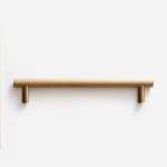 Beech Wood and Matte Brass Door Pull - Architectural Hardware - Beech Wood and Matte Brass Door Pull