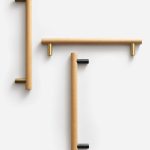 Beech Wood and Matte Brass Door Pull - Architectural Hardware - Beech Wood and Matte Brass Door Pull