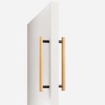 Beech Wood and Matte Brass Door Pull - Architectural Hardware - Beech Wood and Matte Brass Door Pull