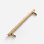 Beech Wood and Matte Brass Door Pull - Architectural Hardware - Beech Wood and Matte Brass Door Pull