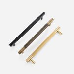Matte Brass Diamond Knurled Door Pull - 300mm, Single-Sided