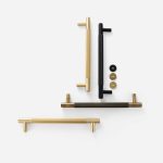 Matte Brass Diamond Knurled Door Pull - 300mm, Single-Sided