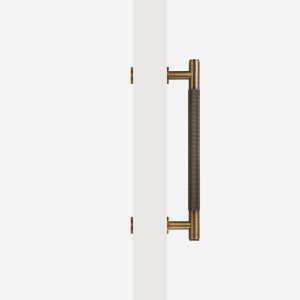Matte Brass Diamond Knurled Door Pull - 300mm, Single-Sided