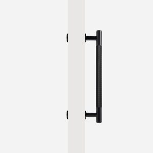 Matte Brass Diamond Knurled Door Pull - 300mm, Single-Sided