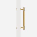 Matte Brass Diamond Knurled Door Pull - 300mm, Single-Sided