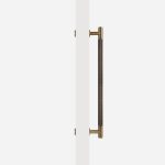 Matte Brass Diamond Knurled Door Pull - 300mm, Single-Sided