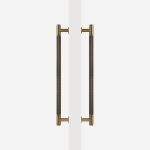 Matte Brass Diamond Knurled Door Pull - 300mm, Single-Sided