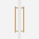 Matte Brass Diamond Knurled Door Pull - 300mm, Single-Sided
