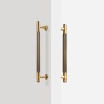 Matte Brass Diamond Knurled Door Pull - 300mm, Single-Sided