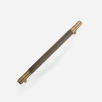 Matte Brass Diamond Knurled Door Pull - 300mm, Single-Sided