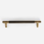 Matte Brass Diamond Knurled Door Pull - 300mm, Single-Sided