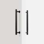 Matte Brass Diamond Knurled Door Pull - 300mm, Single-Sided