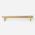 Matte Brass Diamond Knurled Door Pull - 300mm, Single-Sided