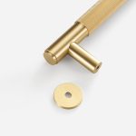 Matte Brass Diamond Knurled Door Pull - 300mm, Single-Sided