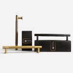 Matte Brass Linear Knurled Door Pull - 300mm, Single-Sided