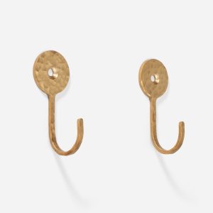 Hammered Brass Wall Hook - Wall Hooks - Hammered Brass Wall Hook