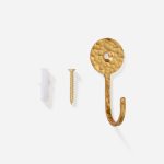 Hammered Brass Wall Hook - Wall Hooks - Hammered Brass Wall Hook