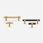 Porto - Knurled Brushed Brass Handle - 130mm