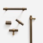 Porto - Knurled Antique Bronze Brass Handle - 130mm