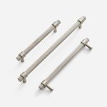Porto - Knurled Brushed Nickel Brass Handle - 130mm
