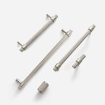 Porto - Knurled Brushed Nickel Brass Handle - 130mm