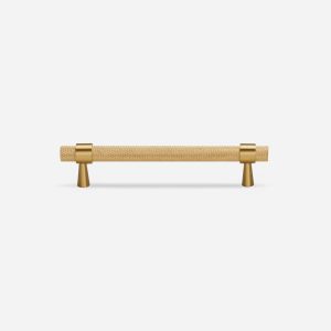Porto - Knurled Brushed Brass Handle - 130mm