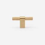 Oslo - Brushed Brass Knurled Pull - Architectural Hardware - Brushed Brass