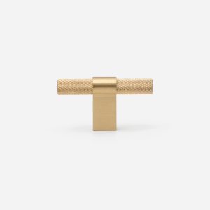 Oslo - Brushed Brass Knurled Pull - Architectural Hardware - Brushed Brass