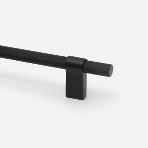 Oslo - Matte Black Brass Knurled Handle - Architectural Hardware - Matte Black Brass