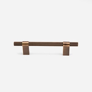 Oslo - Antique Bronze Brass Knurled Pull - Architectural Hardware - Antique Bronze Brass