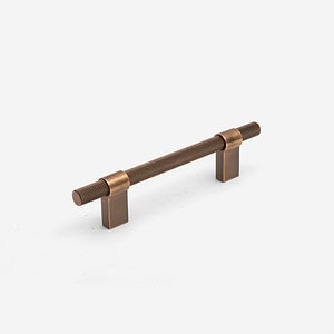 Oslo - Antique Bronze Brass Knurled Pull - Architectural Hardware - Antique Bronze Brass