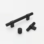 Midas - Matte Black Brass Linear Knurled Handle - Architectural Hardware - Matte Black Brass