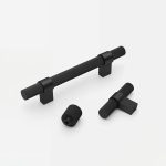 Midas - Matte Black Brass Linear Knurled Handle - Architectural Hardware - Matte Black Brass