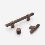 Midas - Matte Black Brass Linear Knurled Handle - 163mm