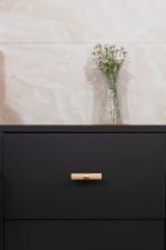 Midas - Matte Black Brass Linear Knurled Handle - 163mm