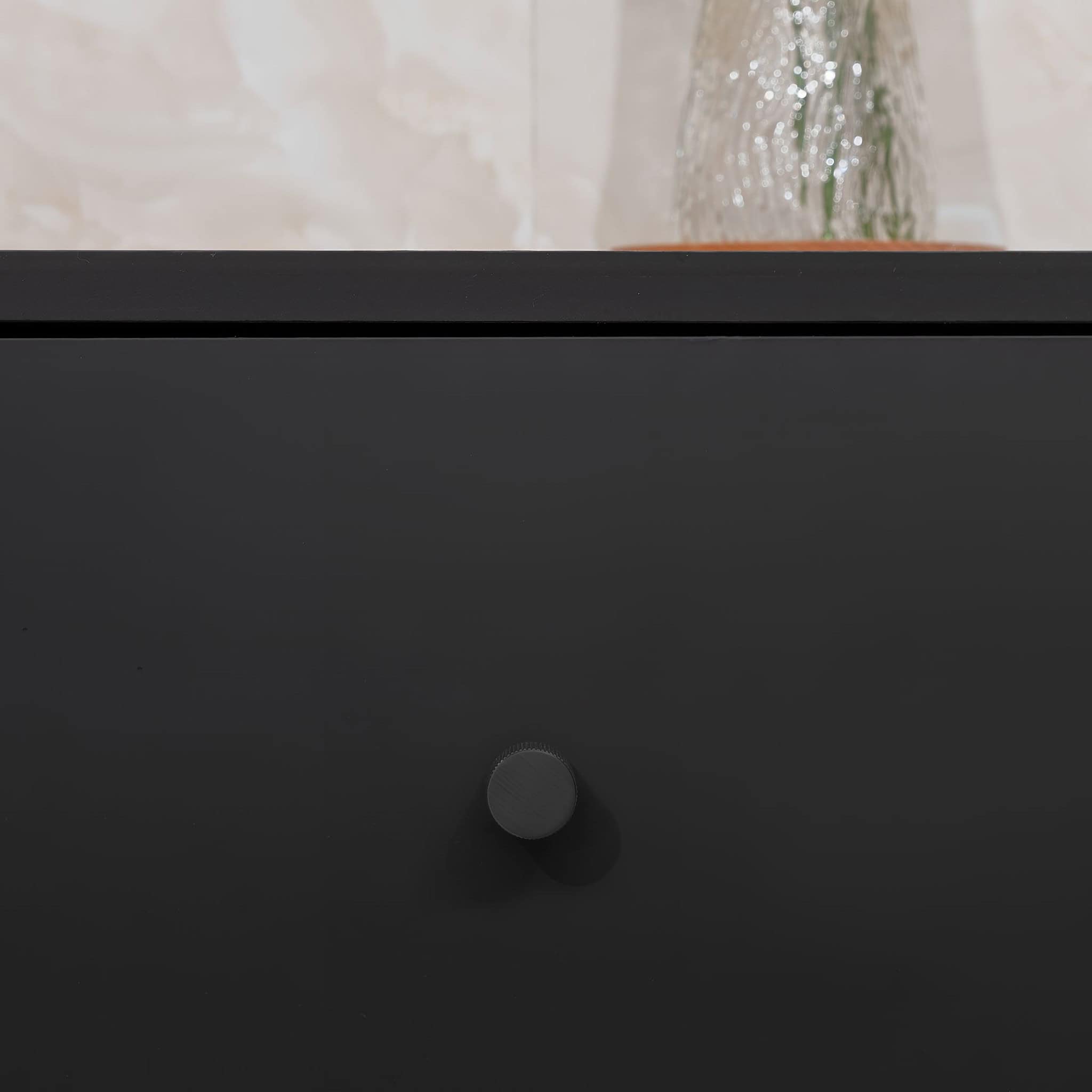 Midas - Matte Black Brass Linear Knurled Handle - Architectural Hardware - Matte Black Brass