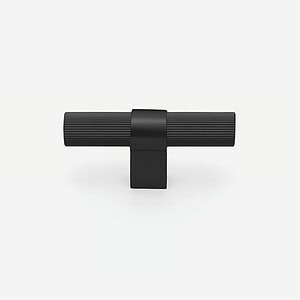 Midas - Matte Black Brass Linear Knurled Handle - Architectural Hardware - Matte Black Brass