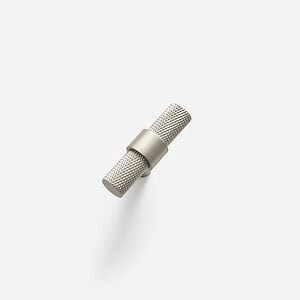 Porto - Knurled Brushed Nickel Brass Pull - Architectural Hardware - Knurled Matte Black/Brass Pull