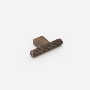 Lecce - Knurled Matte Black Brass Handle - Architectural Hardware - Matte Black Brass
