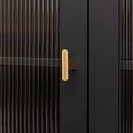 Lecce - Knurled Matte Black Brass Handle - Architectural Hardware - Matte Black Brass