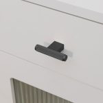 Lecce - Knurled Matte Black Brass Pull - Architectural Hardware - Knurled Matte Black Brass