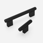 Lecce - Knurled Matte Black Brass Pull - Architectural Hardware - Knurled Matte Black Brass