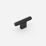 Lecce - Knurled Matte Black Brass Pull - Architectural Hardware - Knurled Matte Black Brass