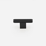 Lecce - Knurled Matte Black Brass Pull - Architectural Hardware - Knurled Matte Black Brass