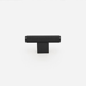 Lecce - Knurled Matte Black Brass Pull - Architectural Hardware - Knurled Matte Black Brass