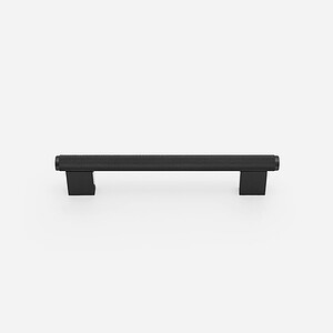 Lecce - Knurled Matte Black Brass Handle - Architectural Hardware - Matte Black Brass