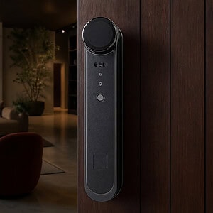 DU1 - Vaulto Smart Lock - Door Handle - Arabescato Marble Knob