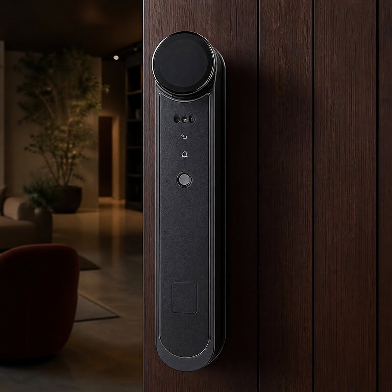 DU1 - Vaulto Smart Lock - Door Handle - Arabescato Marble Knob